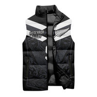 Aotearoa Rugby Custom Sleeveless Puffer Jacket Maori Tribal Motifs Stripes-Sporty Style