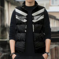 Aotearoa Rugby Custom Sleeveless Puffer Jacket Maori Tribal Motifs Stripes-Sporty Style