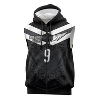 Aotearoa Rugby Custom Sleeveless Zip Hoodie Maori Tribal Motifs Stripes-Sporty Style
