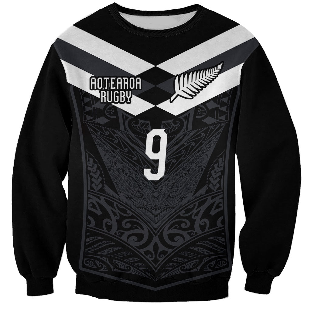 Aotearoa Rugby Custom Sweatshirt Maori Tribal Motifs Stripes-Sporty Style