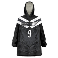Aotearoa Rugby Custom Wearable Blanket Hoodie Maori Tribal Motifs Stripes-Sporty Style