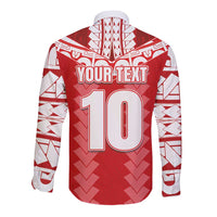 Custom Tahiti Football Polynesian Pattern Long Sleeve Button Shirt