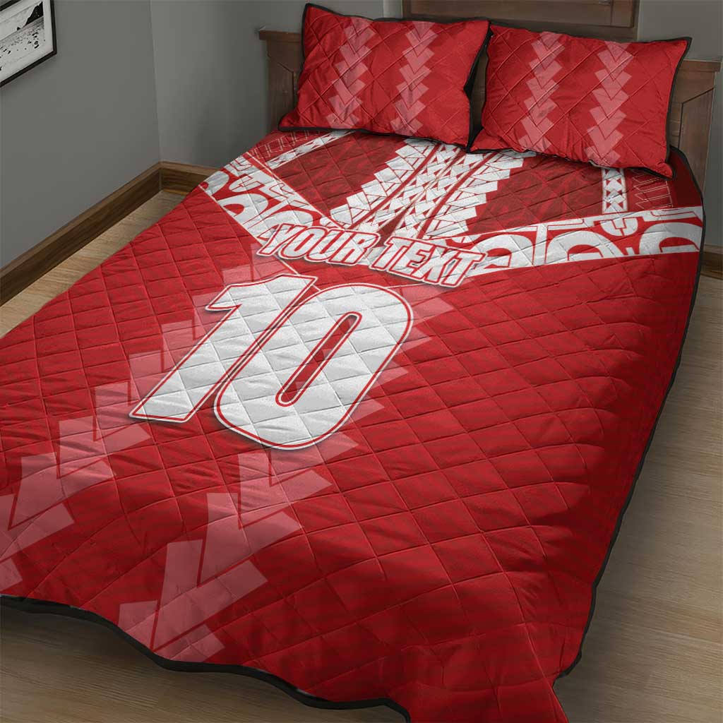 Custom Tahiti Football Polynesian Pattern Quilt Bed Set
