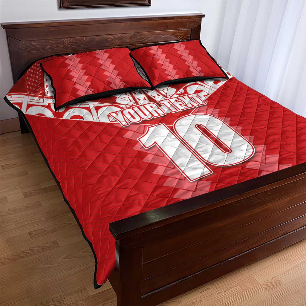 Custom Tahiti Football Polynesian Pattern Quilt Bed Set