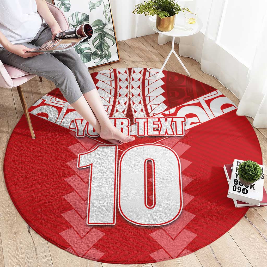 Custom Tahiti Football Polynesian Pattern Round Carpet