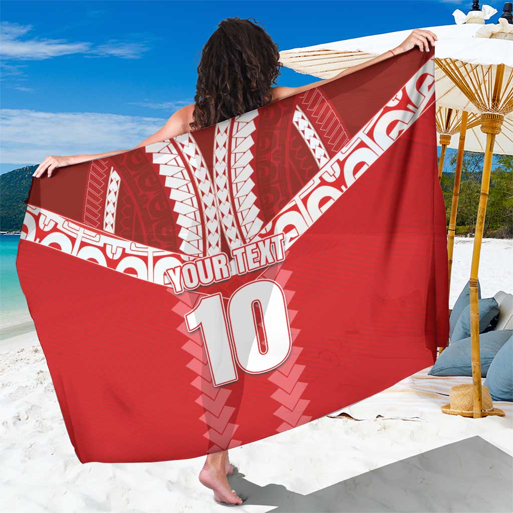 Custom Tahiti Football Polynesian Pattern Sarong LT03 One Size 44 x 66 inches Red - Polynesian Pride