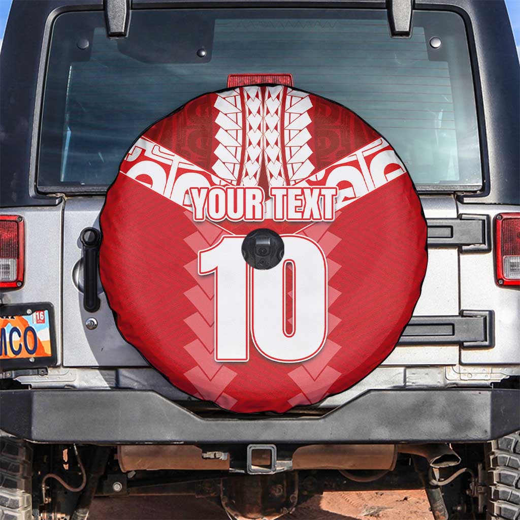 Custom Tahiti Football Polynesian Pattern Spare Tire Cover LT03 Red - Polynesian Pride