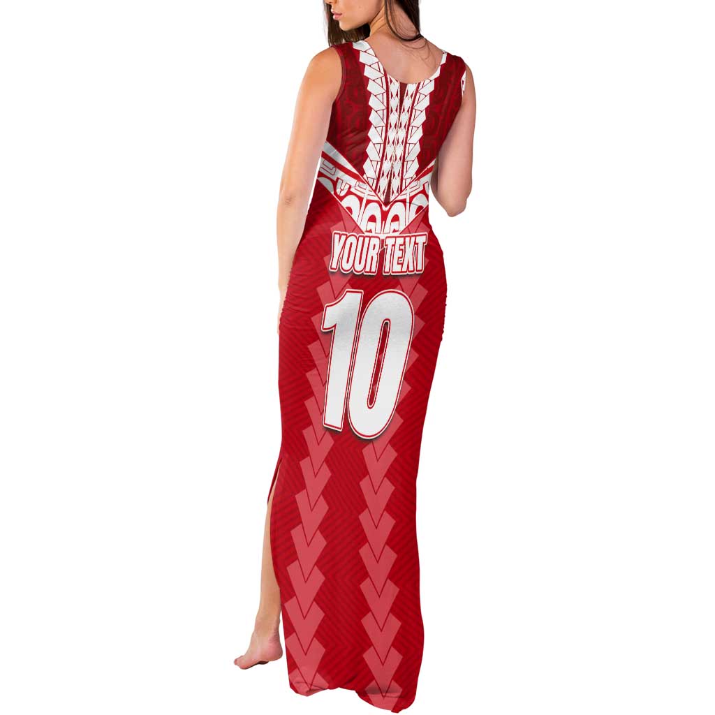 Custom Tahiti Football Polynesian Pattern Tank Maxi Dress