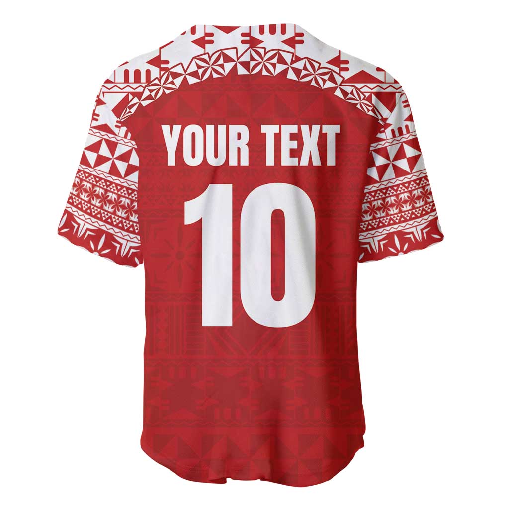 Custom Tonga Football Ngatu Tribal Tattoo Baseball Jersey LT03 - Polynesian Pride