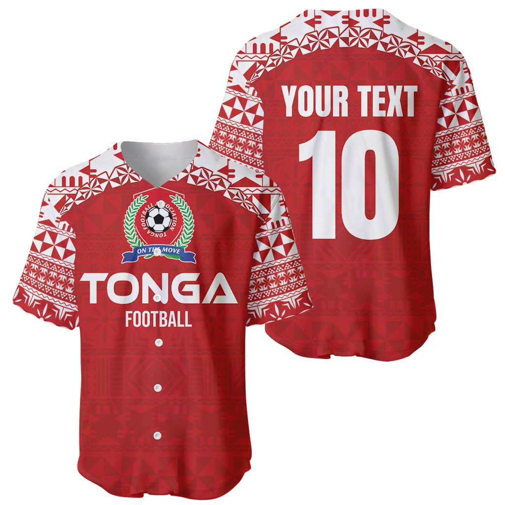 Custom Tonga Football Ngatu Tribal Tattoo Baseball Jersey LT03 - Polynesian Pride