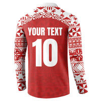 Custom Tonga Football Ngatu Tribal Tattoo Button Sweatshirt