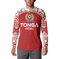Custom Tonga Football Ngatu Tribal Tattoo Button Sweatshirt