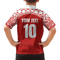Custom Tonga Football Ngatu Tribal Tattoo Kid Hawaiian Shirt