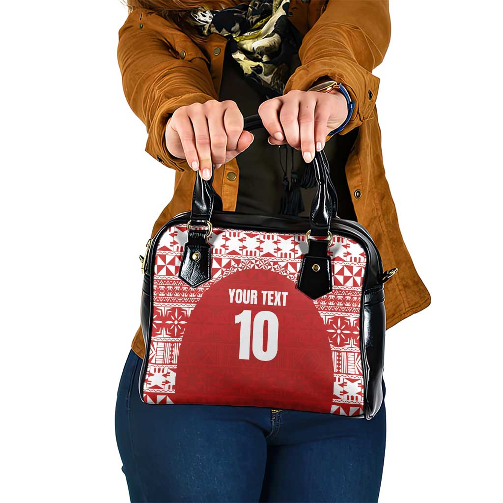 Custom Tonga Football Ngatu Tribal Tattoo Shoulder Handbag LT03 One Size Red - Polynesian Pride