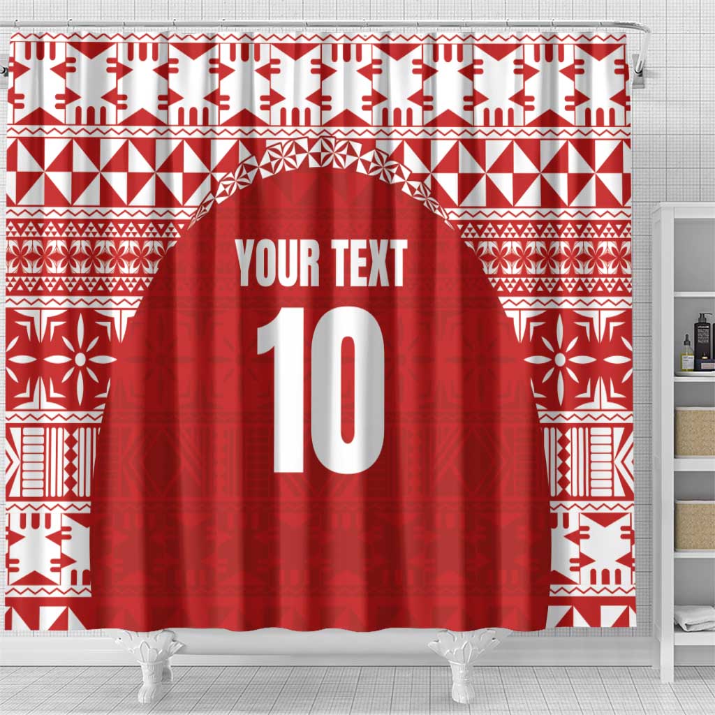 Custom Tonga Football Ngatu Tribal Tattoo Shower Curtain