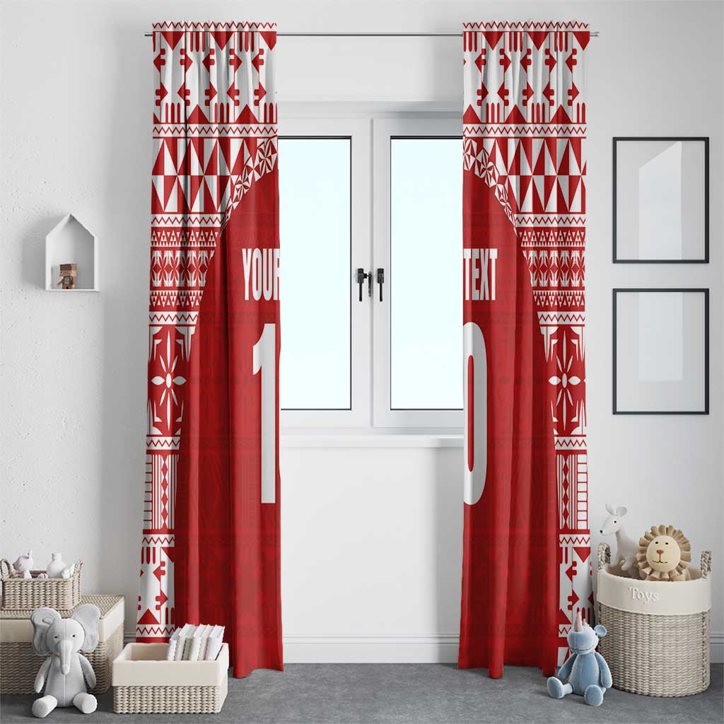 Custom Tonga Football Ngatu Tribal Tattoo Window Curtain