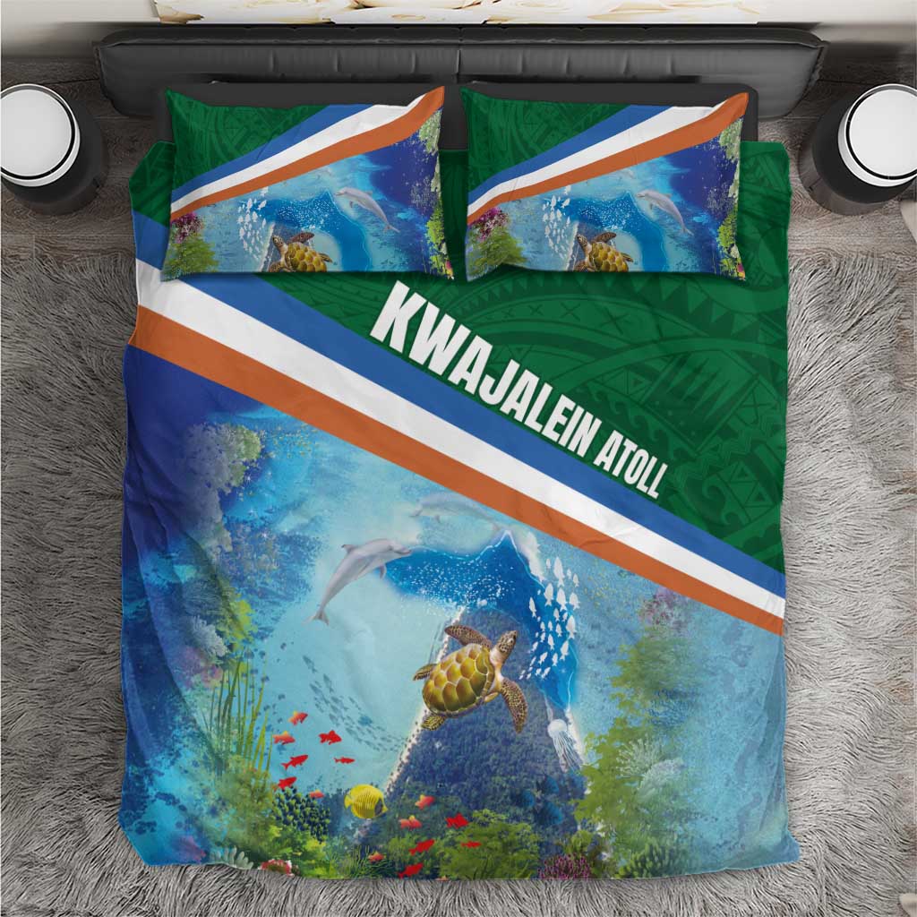 Marshall Islands Kwajalein Atoll Bedding Set Polynesian Pattern and Undersea Animals LT03 Blue - Polynesian Pride