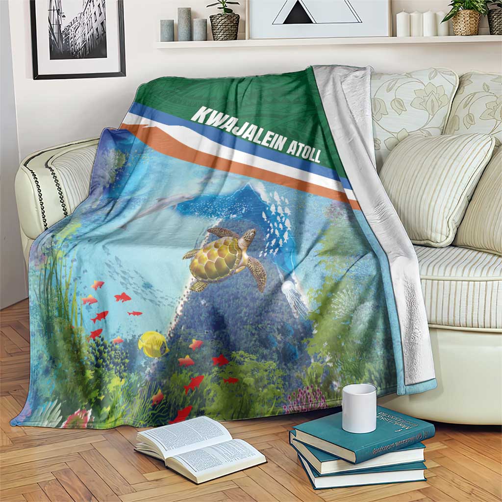 Marshall Islands Kwajalein Atoll Blanket Polynesian Pattern and Undersea Animals LT03 Blue - Polynesian Pride