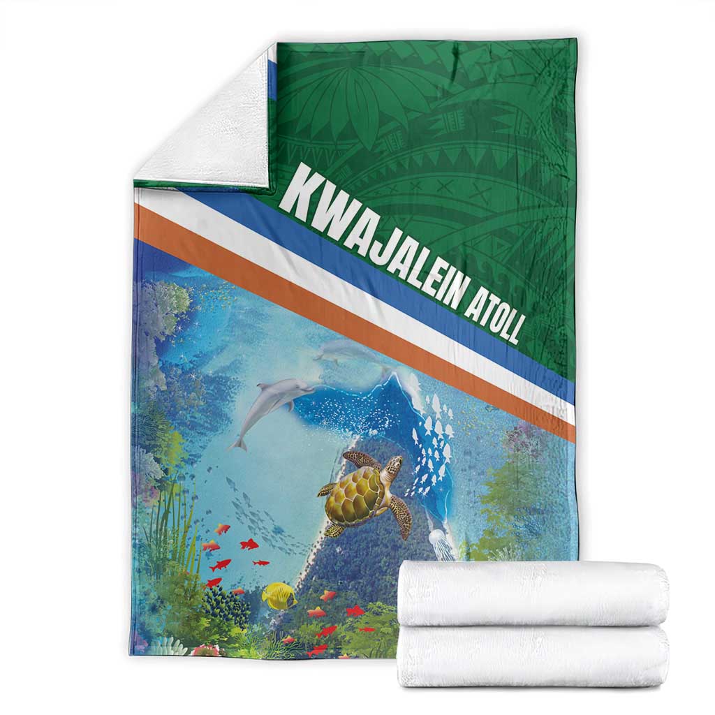 Marshall Islands Kwajalein Atoll Blanket Polynesian Pattern and Undersea Animals