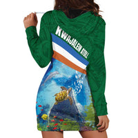 Marshall Islands Kwajalein Atoll Hoodie Dress Polynesian Pattern and Undersea Animals