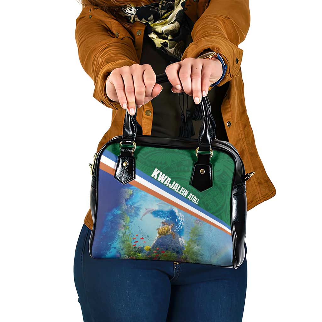 Marshall Islands Kwajalein Atoll Shoulder Handbag Polynesian Pattern and Undersea Animals LT03 One Size Blue - Polynesian Pride