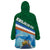 Marshall Islands Kwajalein Atoll Wearable Blanket Hoodie Polynesian Pattern and Undersea Animals