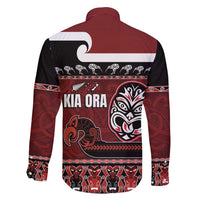 New Zealand Culture Family Matching Mermaid Dress and Hawaiian Shirt Kia Ora Aotearoa Moko Tattoo Mask with Waka and Maori Art Pattern LT03 - Polynesian Pride