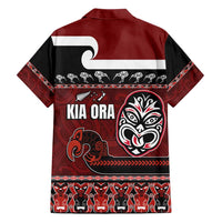 New Zealand Culture Hawaiian Shirt Kia Ora Aotearoa Moko Tattoo Mask with Waka and Maori Art Pattern