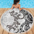 New Zealand Gecko Maori Art Tattoo Beach Blanket White Color