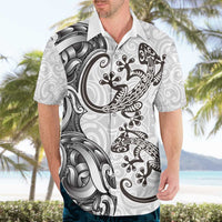 New Zealand Gecko Maori Art Tattoo Hawaiian Shirt White Color