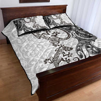 New Zealand Gecko Maori Art Tattoo Quilt Bed Set White Color