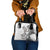 New Zealand Gecko Maori Art Tattoo Shoulder Handbag White Color