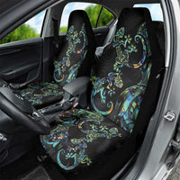 New Zealand Gecko Maori Art Tattoo Car Seat Cover Silver Fern and Paua Shell Mode