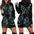 New Zealand Gecko Maori Art Tattoo Hoodie Dress Silver Fern and Paua Shell Mode