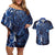 New Zealand Gecko Maori Art Tattoo Couples Matching Off Shoulder Short Dress and Hawaiian Shirt Matariki Mode