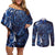 New Zealand Gecko Maori Art Tattoo Couples Matching Off Shoulder Short Dress and Long Sleeve Button Shirt Matariki Mode