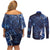 New Zealand Gecko Maori Art Tattoo Couples Matching Off Shoulder Short Dress and Long Sleeve Button Shirt Matariki Mode