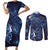 New Zealand Gecko Maori Art Tattoo Couples Matching Short Sleeve Bodycon Dress and Long Sleeve Button Shirt Matariki Mode