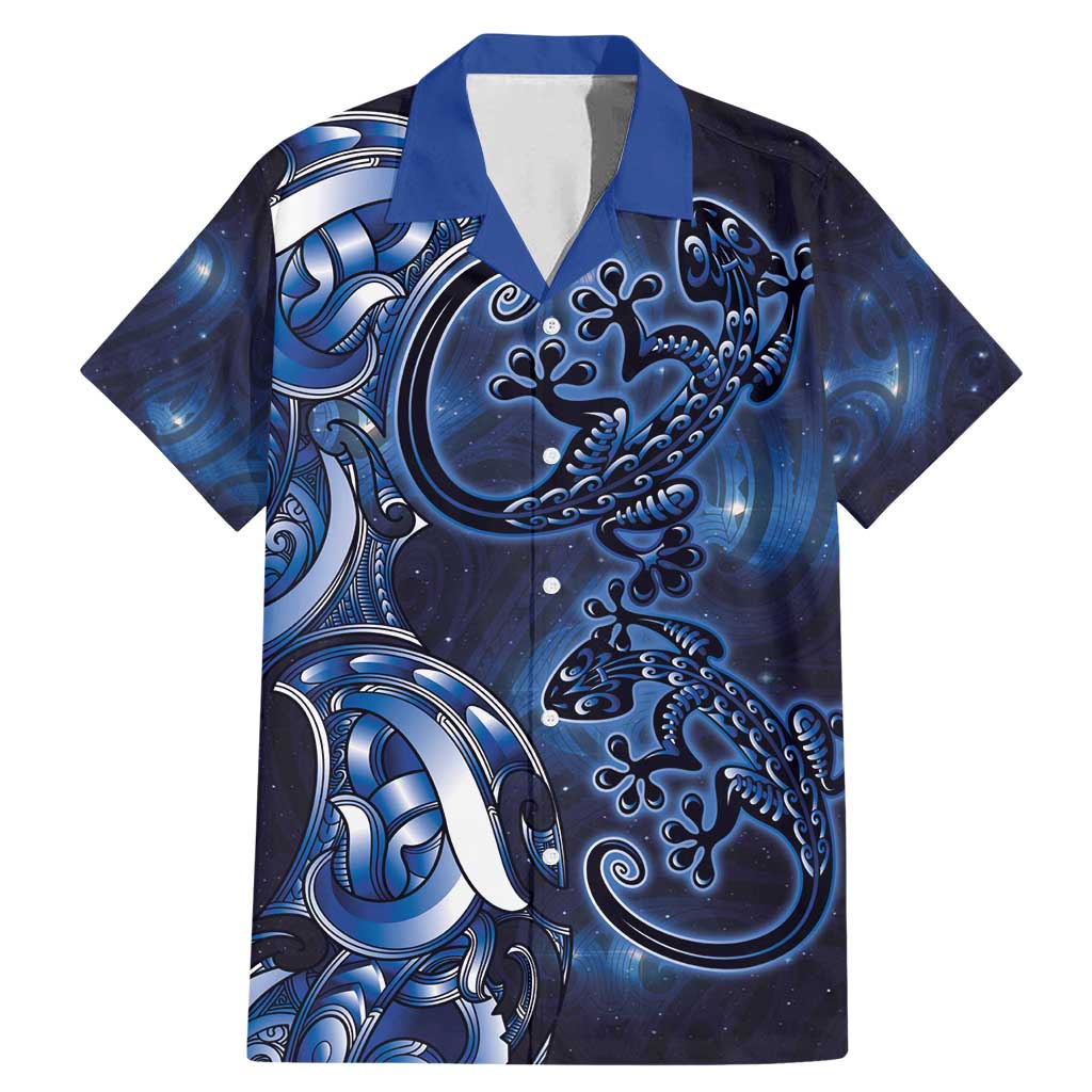 New Zealand Gecko Maori Art Tattoo Family Matching Mermaid Dress and Hawaiian Shirt Matariki Mode
