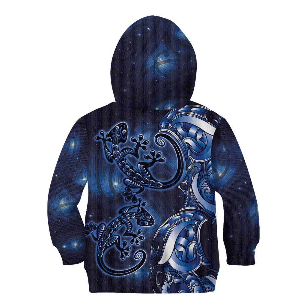 New Zealand Gecko Maori Art Tattoo Kid Hoodie Matariki Mode