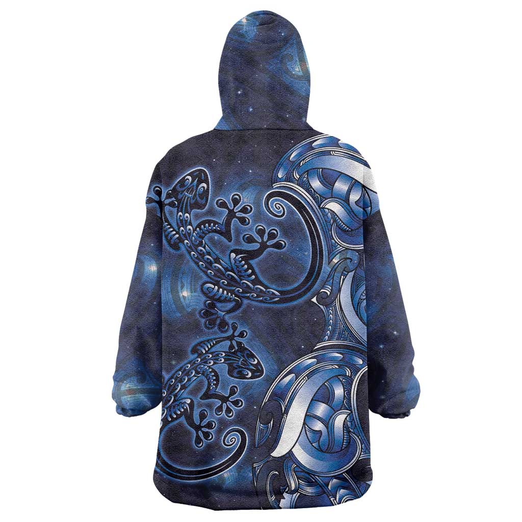 New Zealand Gecko Maori Art Tattoo Wearable Blanket Hoodie Matariki Mode LT03 - Polynesian Pride