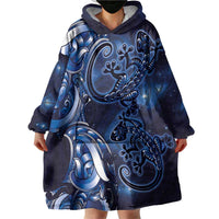 New Zealand Gecko Maori Art Tattoo Wearable Blanket Hoodie Matariki Mode LT03 - Polynesian Pride