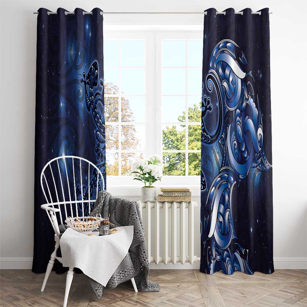 New Zealand Gecko Maori Art Tattoo Window Curtain Matariki Mode LT03 - Polynesian Pride