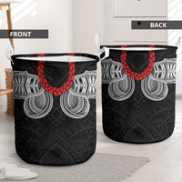 Samoan Traditional Art Tattoos Laundry Basket Tatau Tribal Motifs with Ula Fala Black - Polynesian Pride