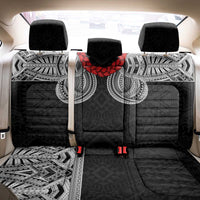 Samoan Traditional Art Tattoos Back Car Seat Cover Tatau Tribal Motifs with Ula Fala Black - Polynesian Pride