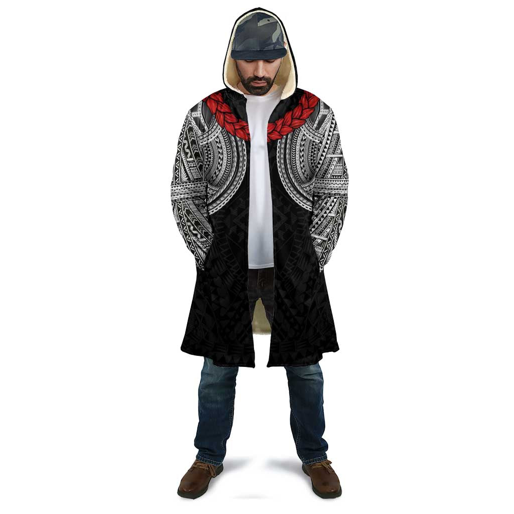 Samoan Traditional Art Tattoos Cloak Tatau Tribal Motifs with Ula Fala Black - Polynesian Pride