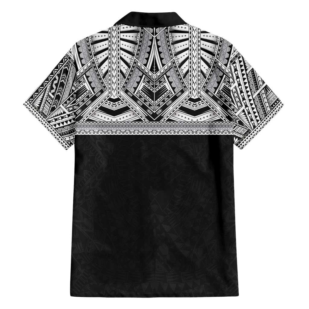 Samoan Traditional Art Tattoos Family Matching Long Sleeve Bodycon Dress and Hawaiian Shirt Tatau Tribal Motifs with Ula Fala Black - Polynesian Pride
