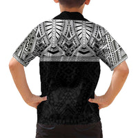 Samoan Traditional Art Tattoos Family Matching Tank Maxi Dress and Hawaiian Shirt Tatau Tribal Motifs with Ula Fala Black - Polynesian Pride