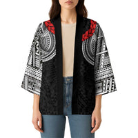 Samoan Traditional Art Tattoos Kimono Tatau Tribal Motifs with Ula Fala Black - Polynesian Pride