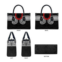 Samoan Traditional Art Tattoos Leather Bag Tatau Tribal Motifs with Ula Fala Black - Polynesian Pride